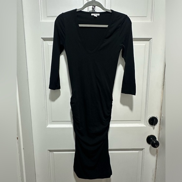 James Perse V-Neck Bodycon Dress Black Size 2 Size Small - Picture 5 of 6